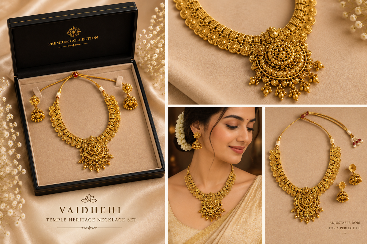 Vaidhehi Temple Heritage Necklace Collection