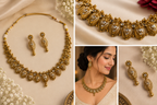 Rajwada Floral Gold Necklace Set
