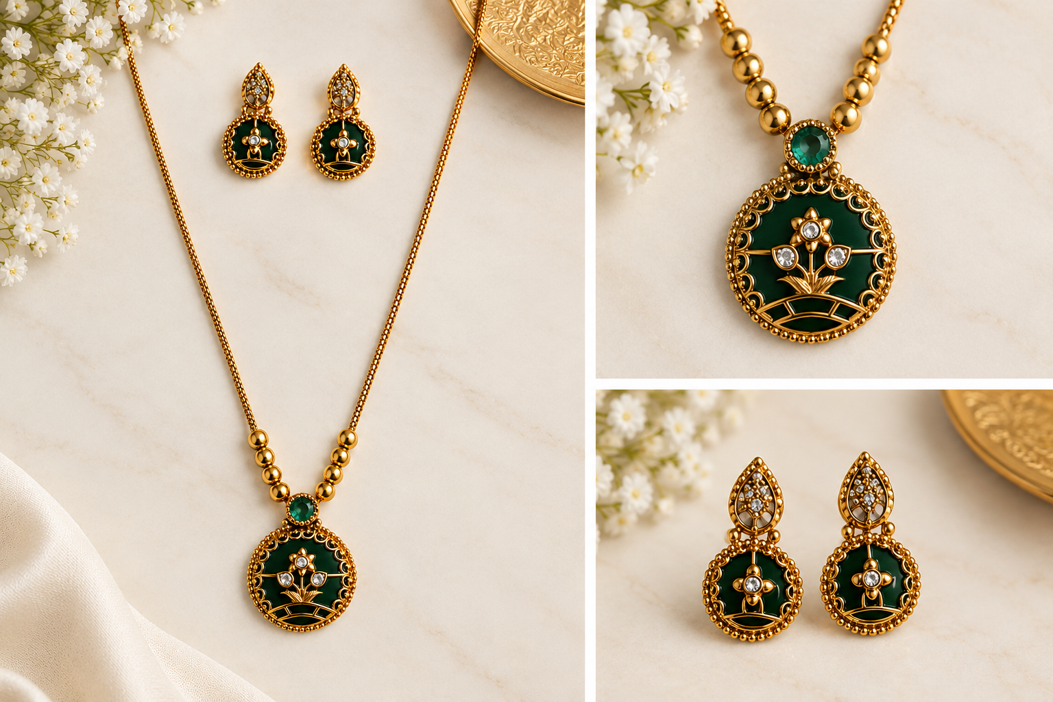 Long Emerald Heritage Necklace