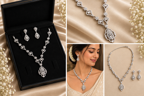 Luxury Stone Bridal Necklace Set