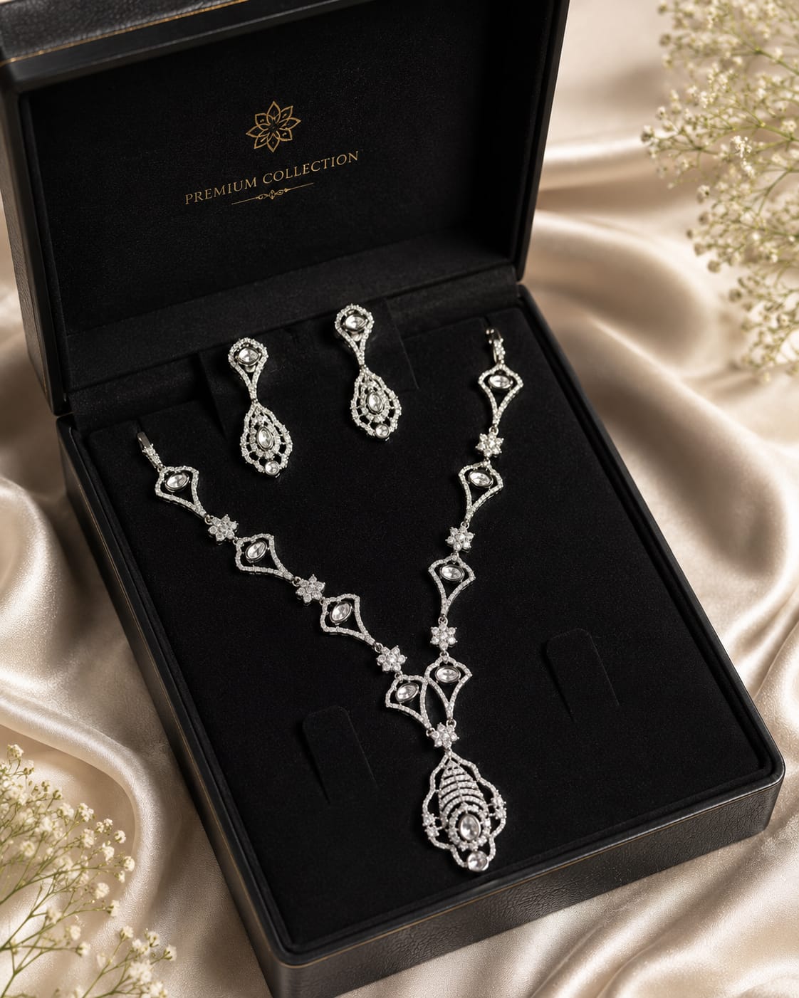 Luxury Stone Bridal Necklace Set
