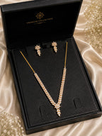Artificial Gold Crystal Necklace Set